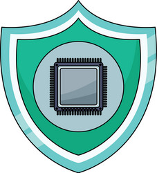 microprocessor on shield vector image