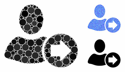 Next user composition icon circle dots vector