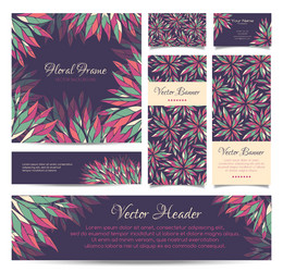 Set of banners business card frame vector