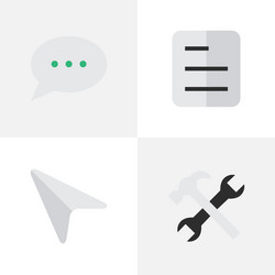 set of simple interface icons vector image