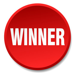 winner red round flat isolated push button vector image