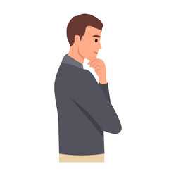 Young man cartoon character confused thinking Vector Image