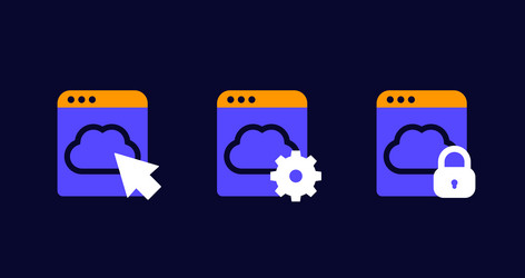 cloud access icons for web vector