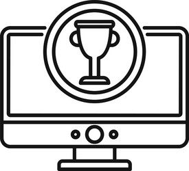 gamification monitor cup icon outline style vector