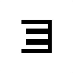 Initials e letter negative space logo Royalty Free Vector