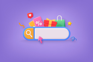 search bar design element for ui 3d vector image