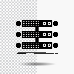 server structure rack database data glyph icon vector image