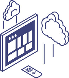 tablet device with cloud computing vector image