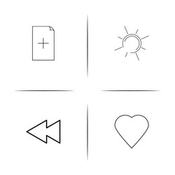 user interface simple linear icons set outlined vector image