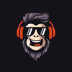 Cool Monkey Logo Vector Image