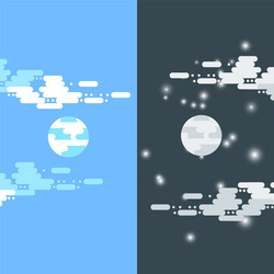 Day and night flat or banners vector