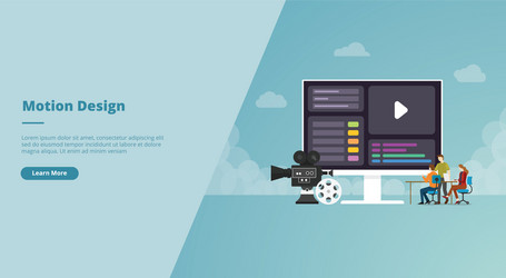 Motion design for website template banner vector