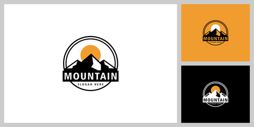 Mountain with tree nature logo design template Vector Image