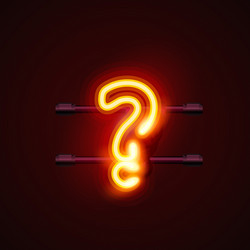 neon font letter question sign vector