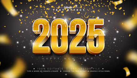 2025 happy new year 3d text effect design vector image