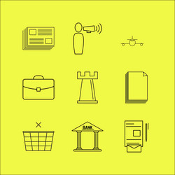 business linear icon set simple outline icons vector image