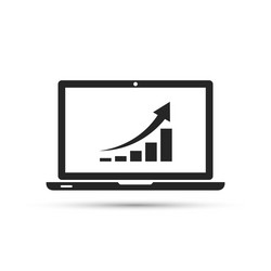 computer monitor with business growing chart vector image