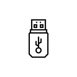 flash disk icon computer component outline vector image