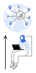 global connectivity and remote work navigating vector image