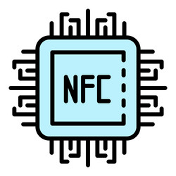 nfc processor icon color outline vector image