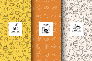 set of design templates and elements for bakery vector image