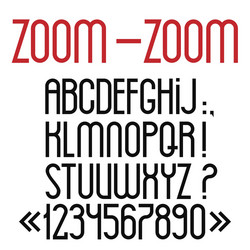 simple black font numbers and punctuation marks vector image