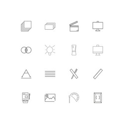 creative process and design simple linear icons vector image
