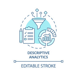 descriptive analytics turquoise concept icon vector