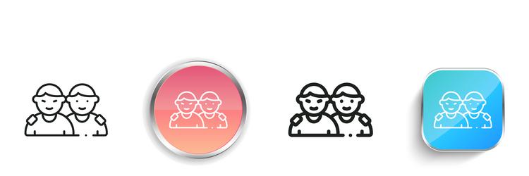 friendship icon thin linear regular and button vector image