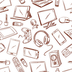 Gaming and computer device seamless pattern vector