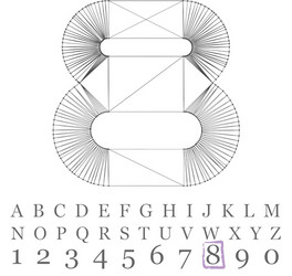 low poly numbers font polygon number vector image