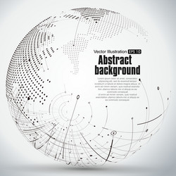 point and curve constructed the sphere wireframe vector image