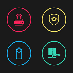 set line please do not disturb server vpn shield vector image