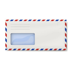 air mail dl envelope with window for address vector image