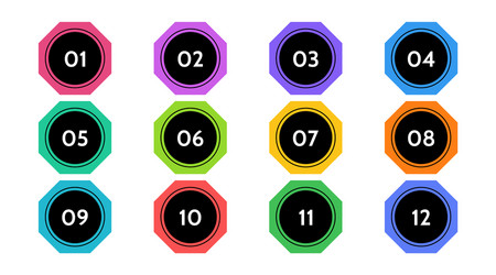 bullet points data info markers icon arrow set vector image