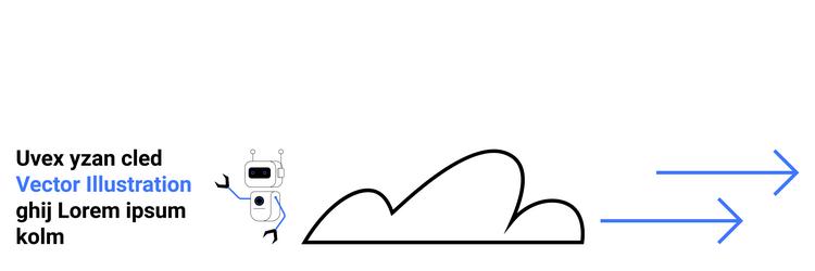 cloud technology with robot and arrows vector image