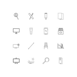 creative process and design simple linear icons vector image