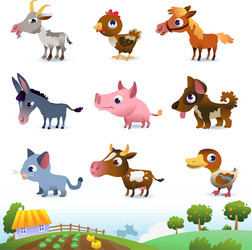 Farm Animals Collection Vector Image