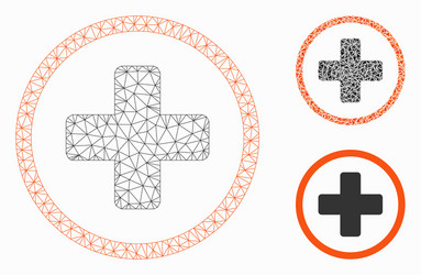 rounded plus mesh wire frame model vector image