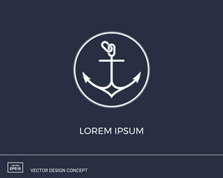 Anchor emblem with circular frame vector