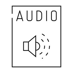 audio file format document line icon vector image