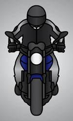 biker or driver mascot with motorcycle vector