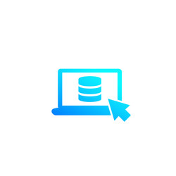 database and laptop computer icon vector image
