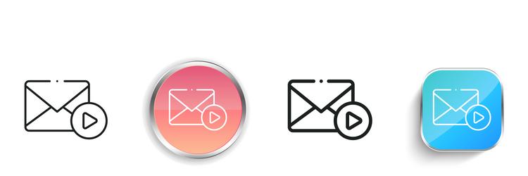 email icon thin linear regular and button style vector image