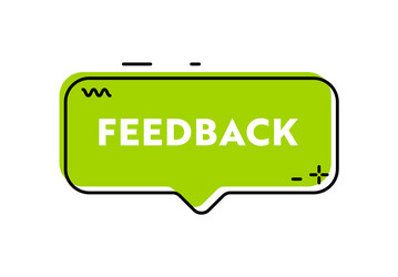 Feedback banner or label green speech bubble vector