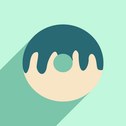 Flat with shadow icon and mobile application donut vector