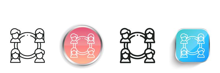 friendship icon thin linear regular and button vector image