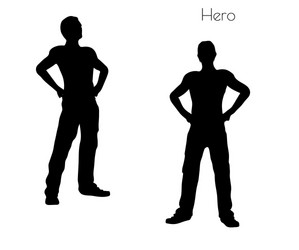 man in hero pose on white background vector