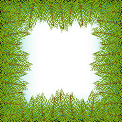 Realistic christmas tree fir branch frame vector