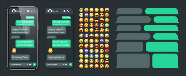 smartphone messaging app user interface vector image